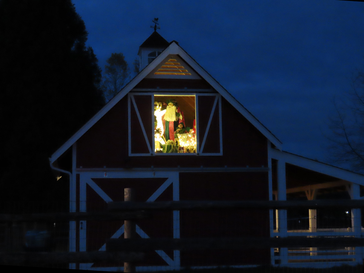 Father Christmas display in a Sequim barn.