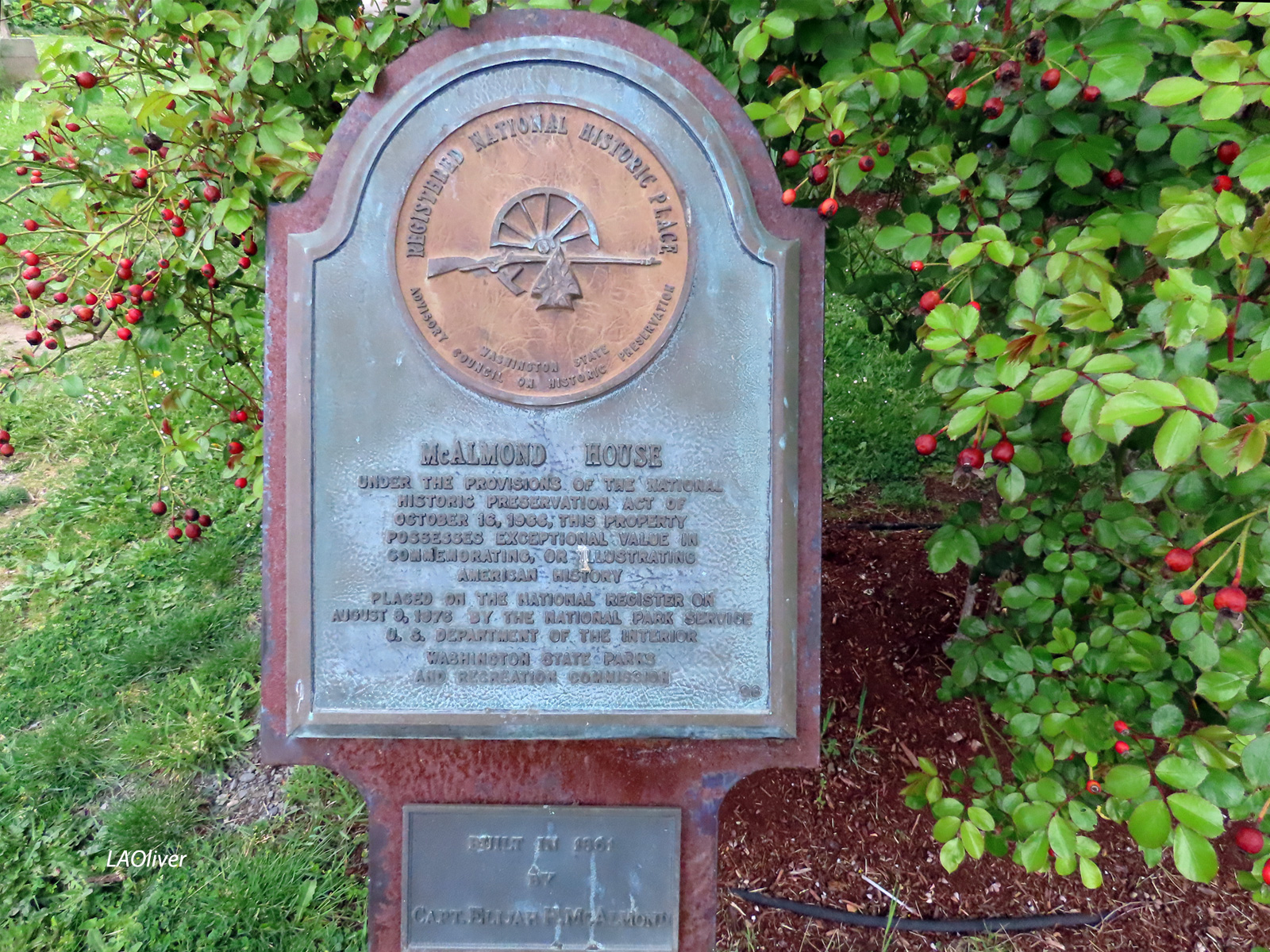 McAlmond House historical marker, Dungeness, WA