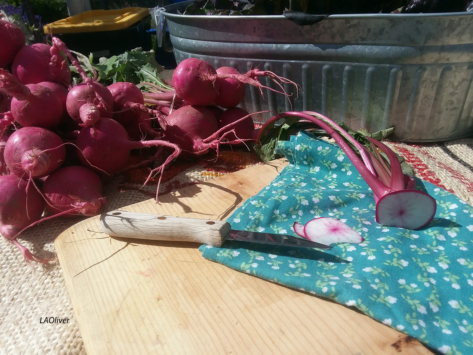Scarlet queen turnips at the Sequim Farmers Market